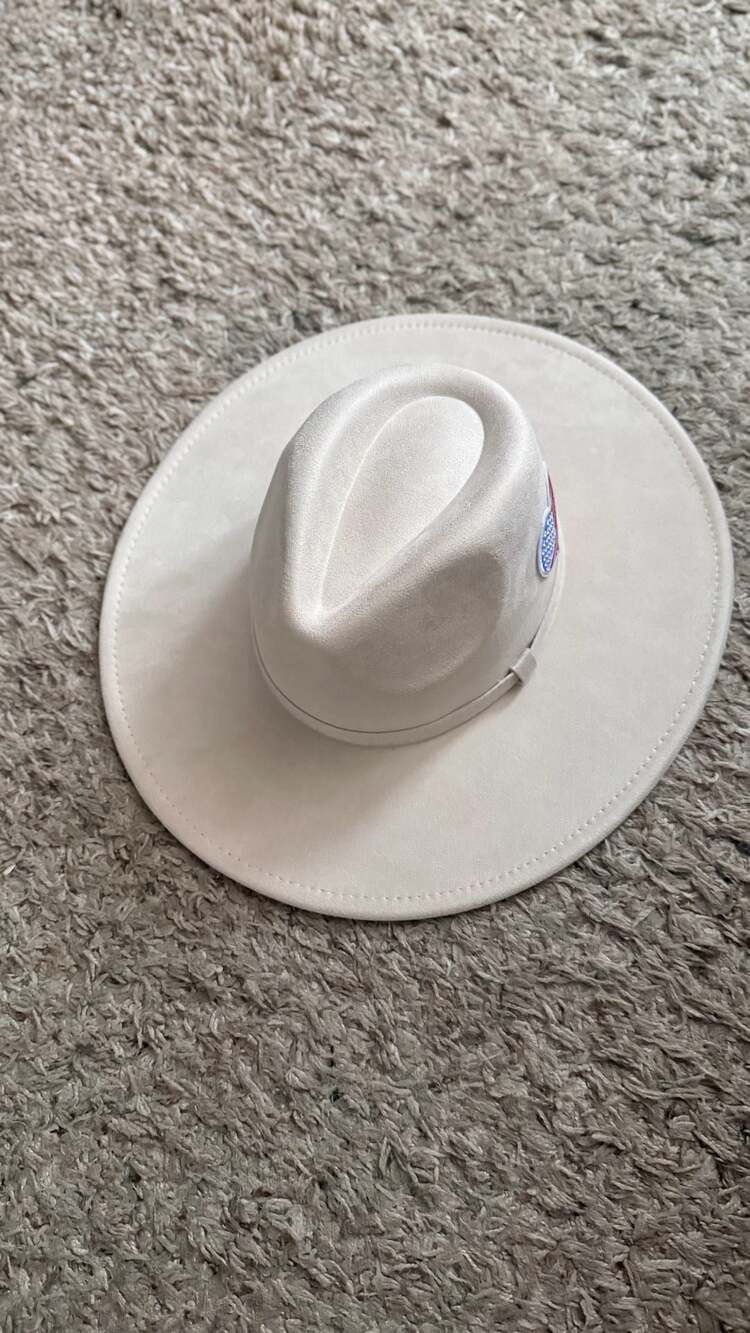 Unbranded Vegan Suede Fedora Hat Off White